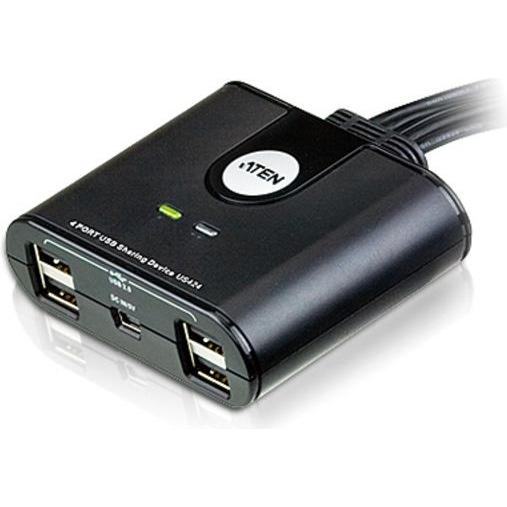 Aten 4-Port USB 2.0 Peripheral Sharing Device, KVM Switch, Schwarz