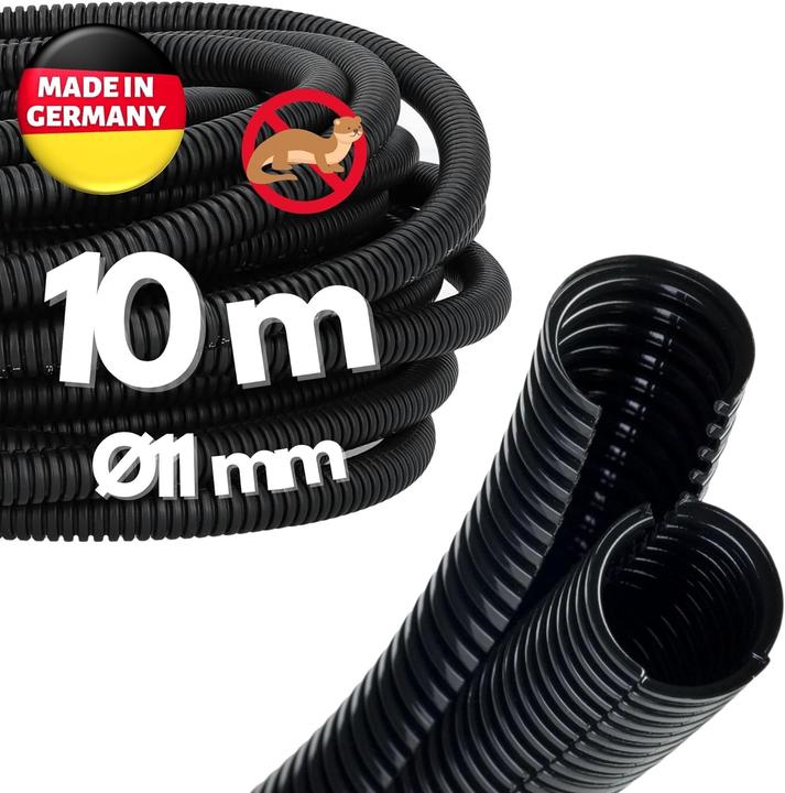 Actual product image Kalitec 10 Meter Wellrohr Twin NW 13 I Wellschlauch zweiteilig I Solarwellrohr I Marderschutzrohr I (1000 cm)