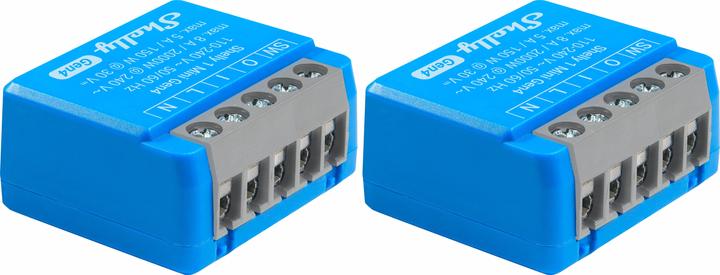 Produktbild Shelly Relais 1 Mini Gen4, 8 A, WLAN, Bluetooth, blau, 2 Stück