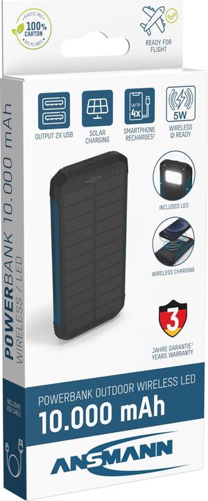 Produktbild Ansmann Outdoor Powerbank PB212W LED (10000000 mAh, 10.50 W, 37 Wh)