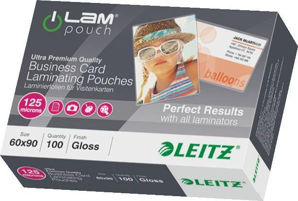 Actual product image Leitz Laminating foil pouch 60x90mm (60 x 90 mm, 100 pcs., 125 µm)