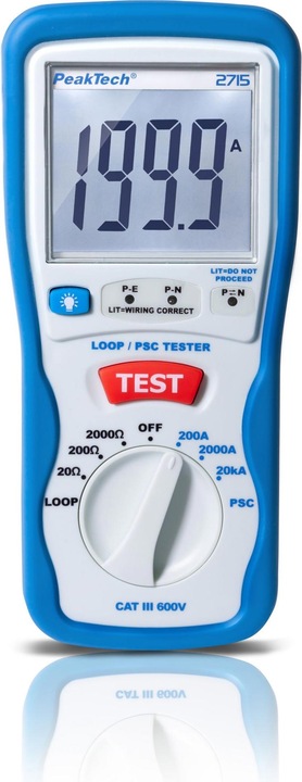 Peaktech P 2715 Digitales LOOP/PSC Schleifenstrommessgerät (CAT III 600V)
