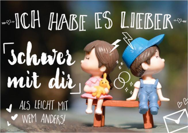Anderskartig Postkarte Modern Times Ich Habe es Lieber Schwer mit Dir
