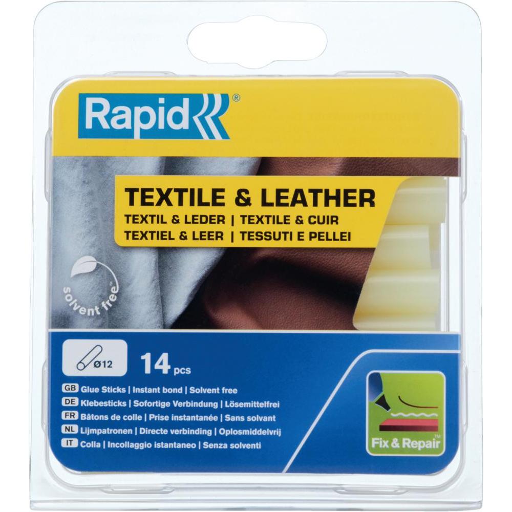 Rapid, Heisskleber, Textil & Leder Klebesticks Ø12x94mm 14 Stück