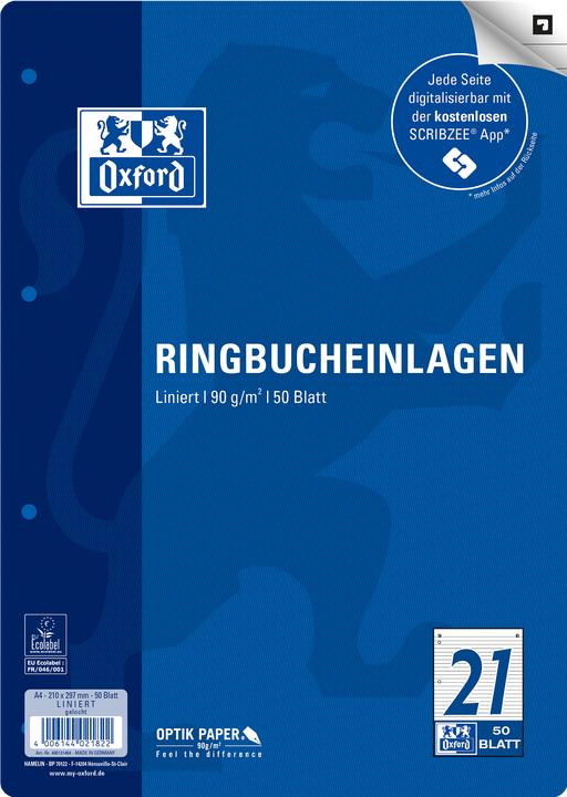 Actual product image Oxford Ring binder inserts