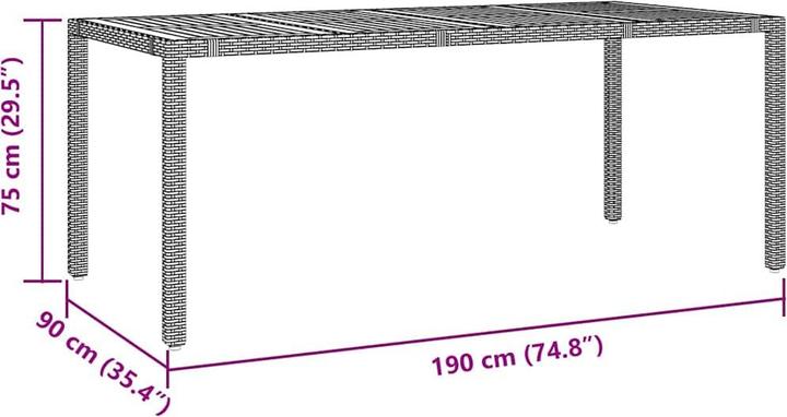 Produktbild vidaXL Garten Essgruppe (190 x 90 x 75 cm)