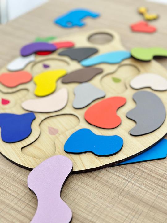 Immagine prodotto Activity Board Puzzle di pallet colorati in legno, giocattolo educativo per bambini, regalo ideale per i più