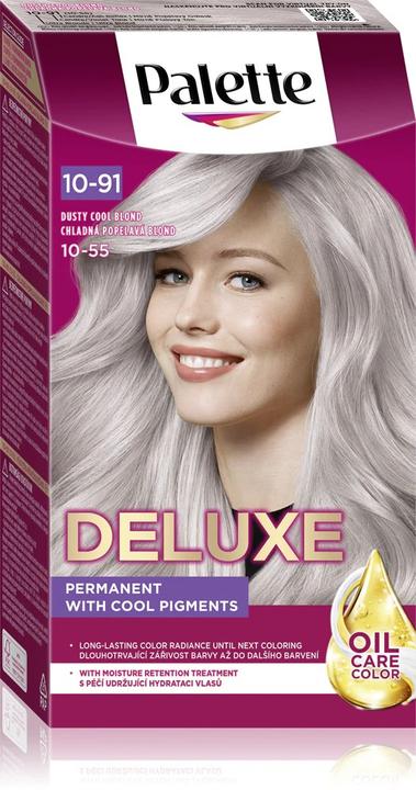 Palette Deluxe Oil-Care farba do włosów trwale koloryzująca z mikroolejkami 240 Chłodny Blond (10-55 Cool Blonde)