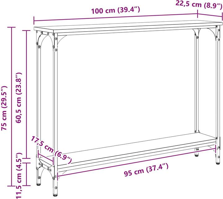 Image du produit vidaXL Konsolentisch (100 x 22.50 x 75 cm)