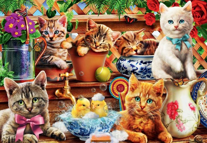 Actual product image Bluebird Puzzle 1000 pieces Kittens in the Potting Shed (1000 pieces)
