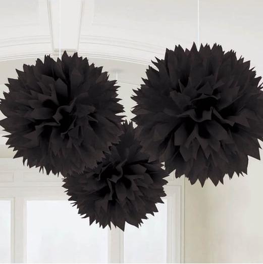 Amscan Papierpompons Schwarz