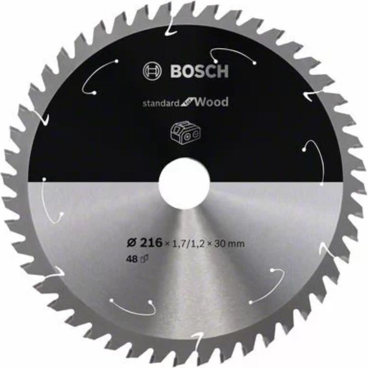 Bosch Professional Zubehör Lama per sega circolare a batteria PRO Wood, 216 x 1,7 x 30 mm