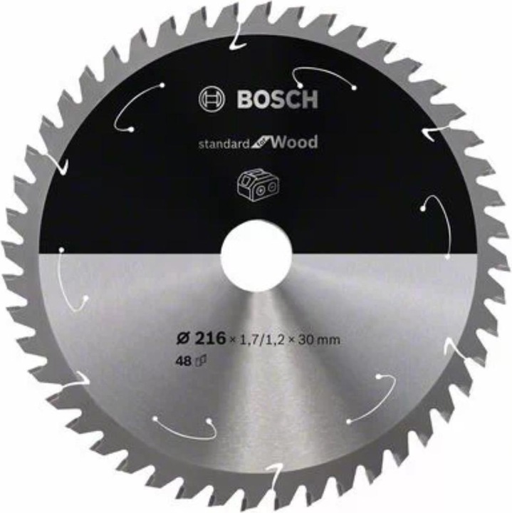 Bosch Professional Zubehör Lama per sega circolare a batteria PRO Wood, 216 x 1,7 x 30 mm