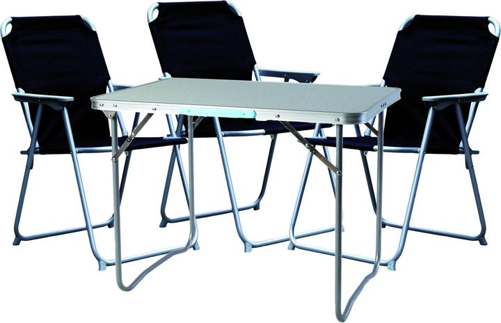 Produktbild Mojawo 4-teiliges Campingmöbel Set Alu L70xB50xH59cm schwarz