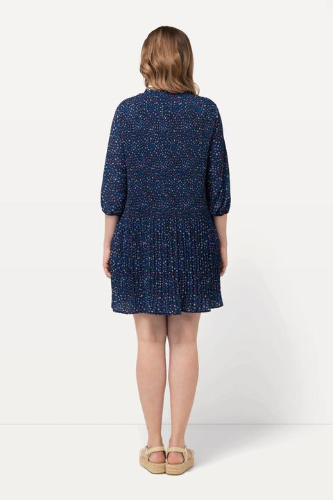 Actual product image Ulla Popken Speckled 3/4 Sleeve Pleated Mini Dress (46, 48)