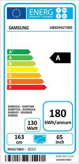 Energie-Label Samsung Ue48hu7580 (48", 4K)