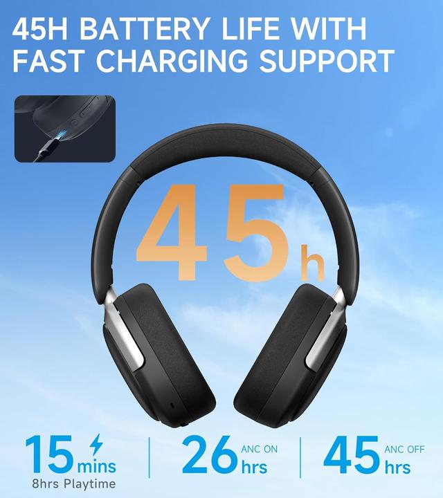 Actual product image Edifier Atom Max - black - Overhead (ANC, 45 h, Wireless)