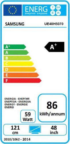 Energie-Label Samsung Ue48h5070 (48", Full HD)