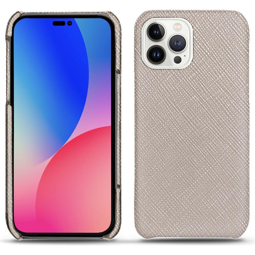 Noreve Lederschutzhülle (Apple iPhone 14 Pro Max), Smartphone Hülle, Beige