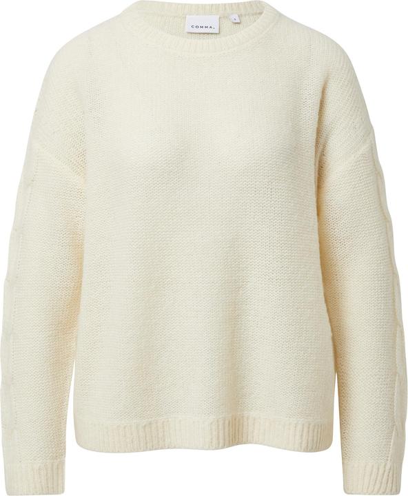 Produktbild Comma Strickpullover Strickpullover aus Alpakamix mit Zopfmuster auf den Ärmeln (S)