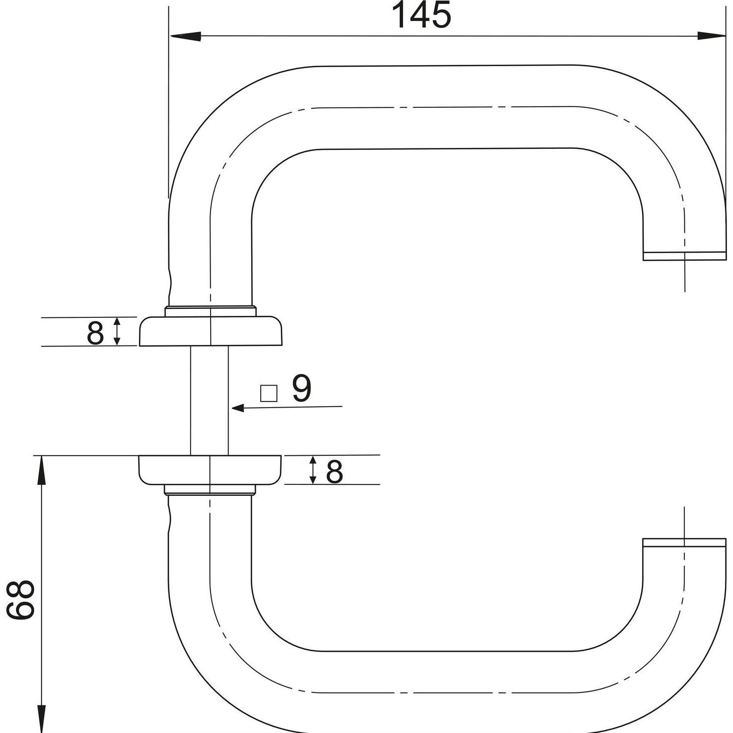 Thumbnail - ECO, Türgriff + Fenstergriff, Drückergarnitur D110/KS mit Kurzschild PZ 72, TS 40-66 mm silber eloxiert (Türschild)
