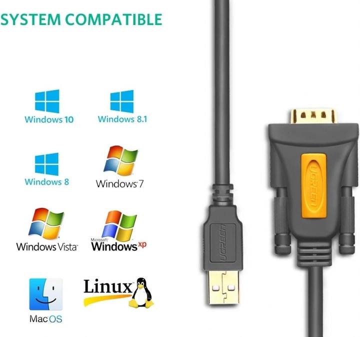 Actual product image Ugreen USB – RS-232 Adapter (1 m)