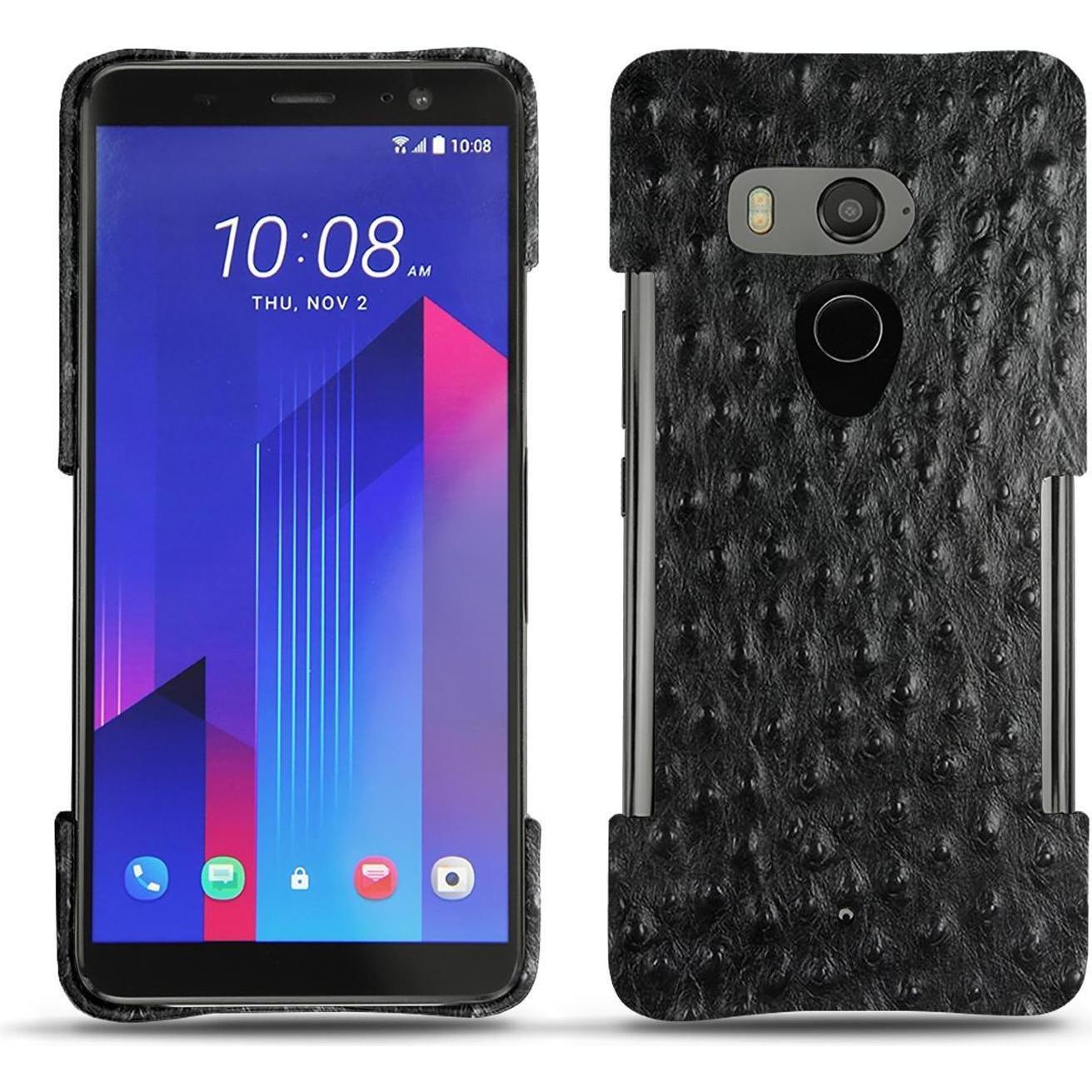 Noreve Lederschutzhülle (HTC U11+), Smartphone Hülle, Schwarz
