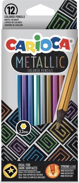 Immagine prodotto Carioca Matite colorate metallizzate 12 pezzi, Multicolore (Multicolore, 12 x)
