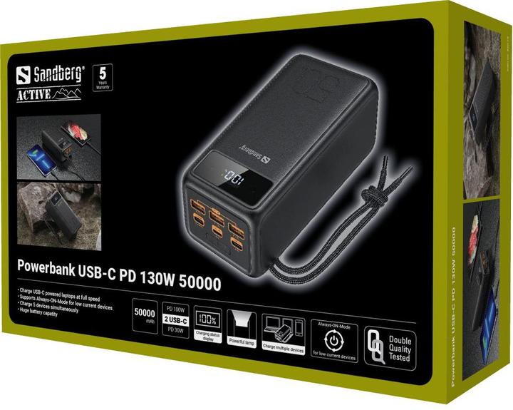 Image du produit Sandberg Banque d'alimentation (50000 mAh, 100 W, 185 Wh)