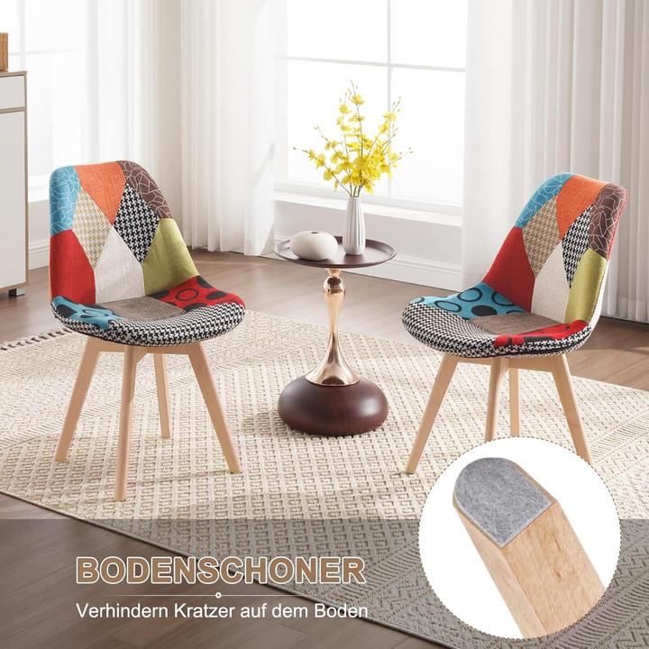 Produktbild Woltu Esszimmerstühle im Patchwork-Design (8er Set)