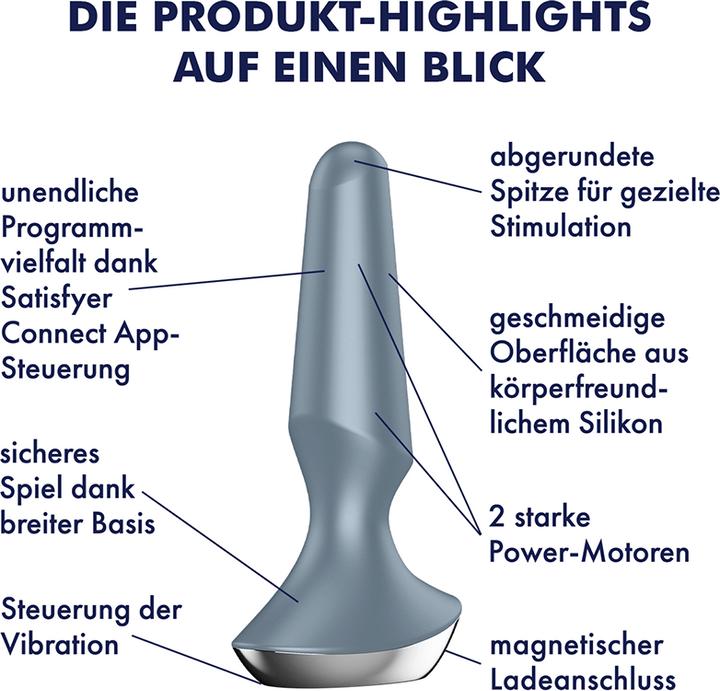 Immagine prodotto Satisfyer Vibratore Plug-ilicious 2 Plug - Ice Blue