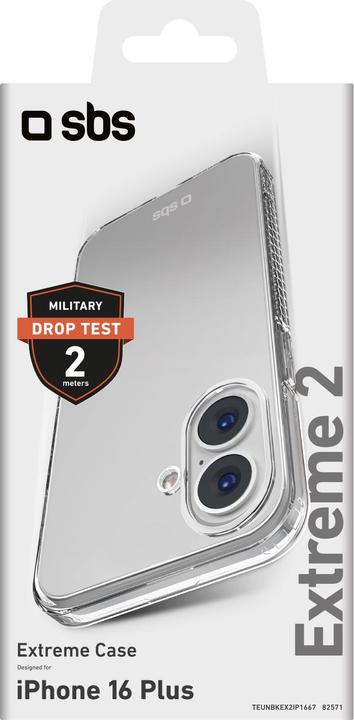 Immagine prodotto SBS Extreme Cover X2 per iPhone 16 Plus trasparente (Apple iPhone 16 Plus)
