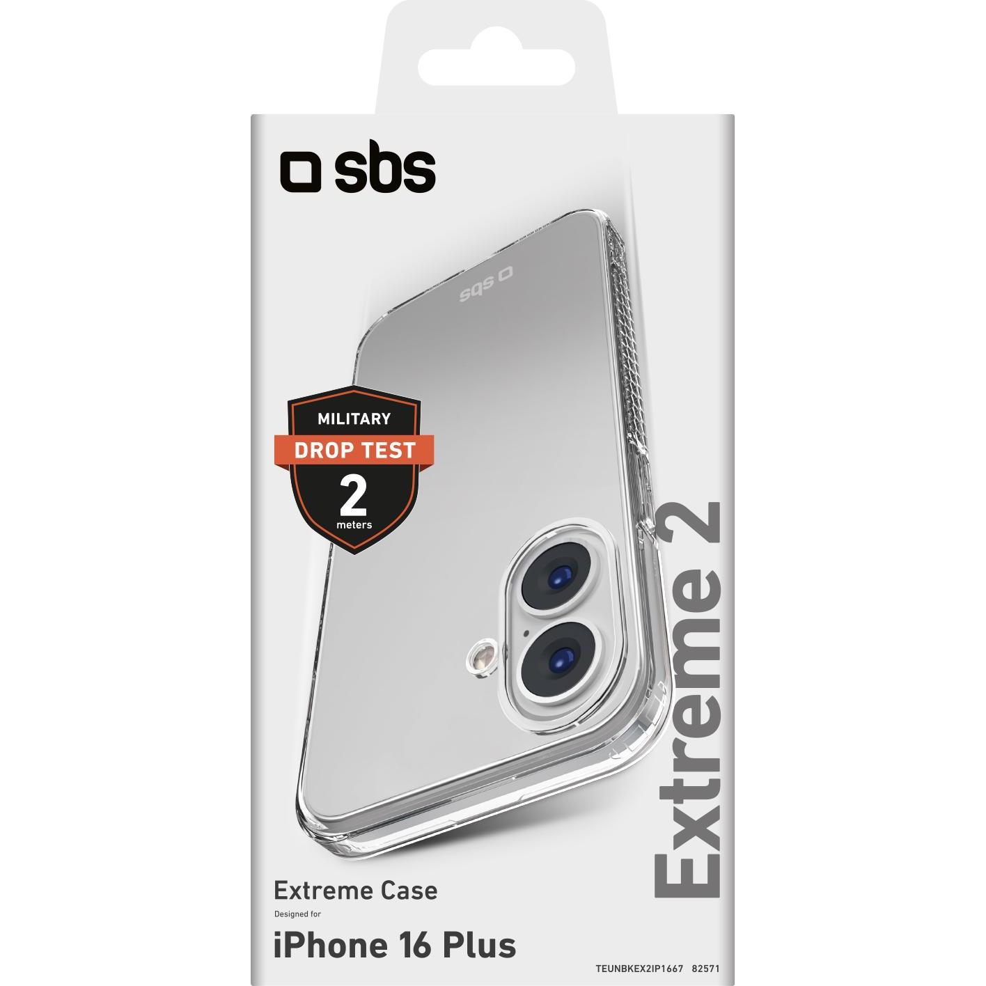 Thumbnail - SBS Extreme Cover X2 für iPhone 16 Plus transparent (Apple iPhone 16 Plus), Smartphone Hülle, Transparent