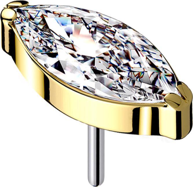 Immagine prodotto Star Piercing Senza fili placcato oro con cristalli ovali in argento (senza ottone, Titanio)