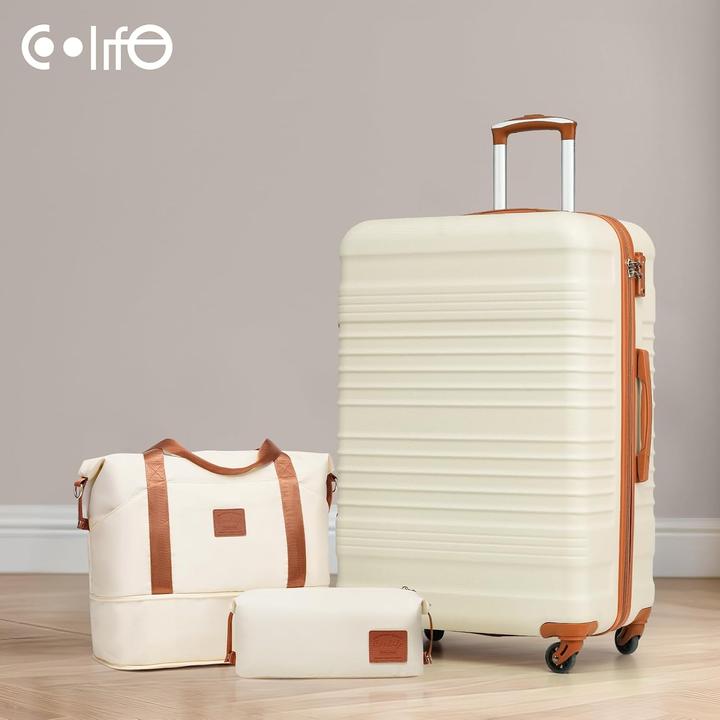 Immagine prodotto Coolife 3-tlg Hartschalenkoffer-Set mit TSA-Schloss und Reisetaschen (60 l)
