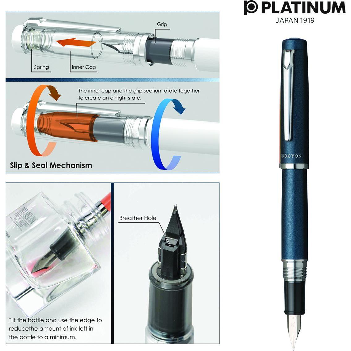 Thumbnail - Platinum, Schreibstifte, Proycon Deep Sea, M, mėlyna (M, Blau)