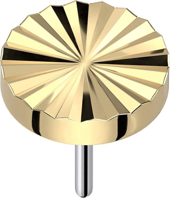 Actual product image Star Piercing Threadless diamond cut disc round gold-plated (without brass, Titanium)