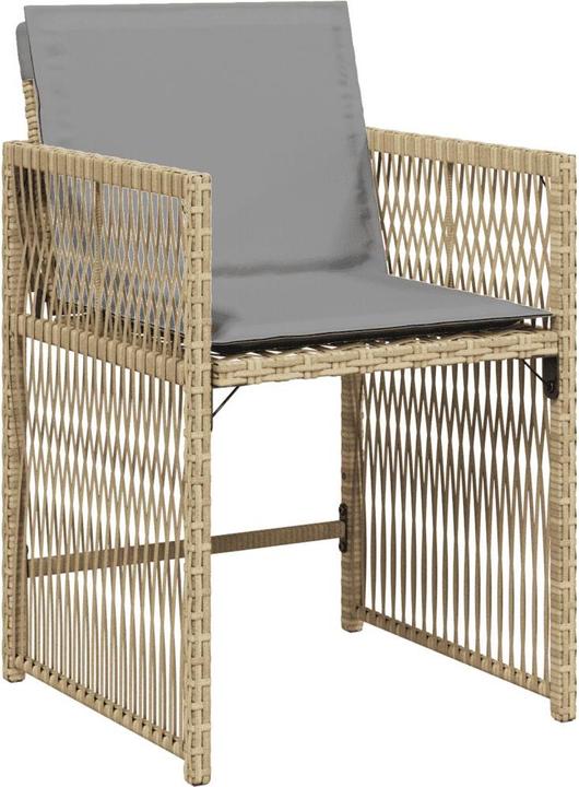 Produktbild VidaXL Gartenmöbel Essgruppe Gartengarnitur 15tlg. Beigemischung Poly Rattan (275 cm)