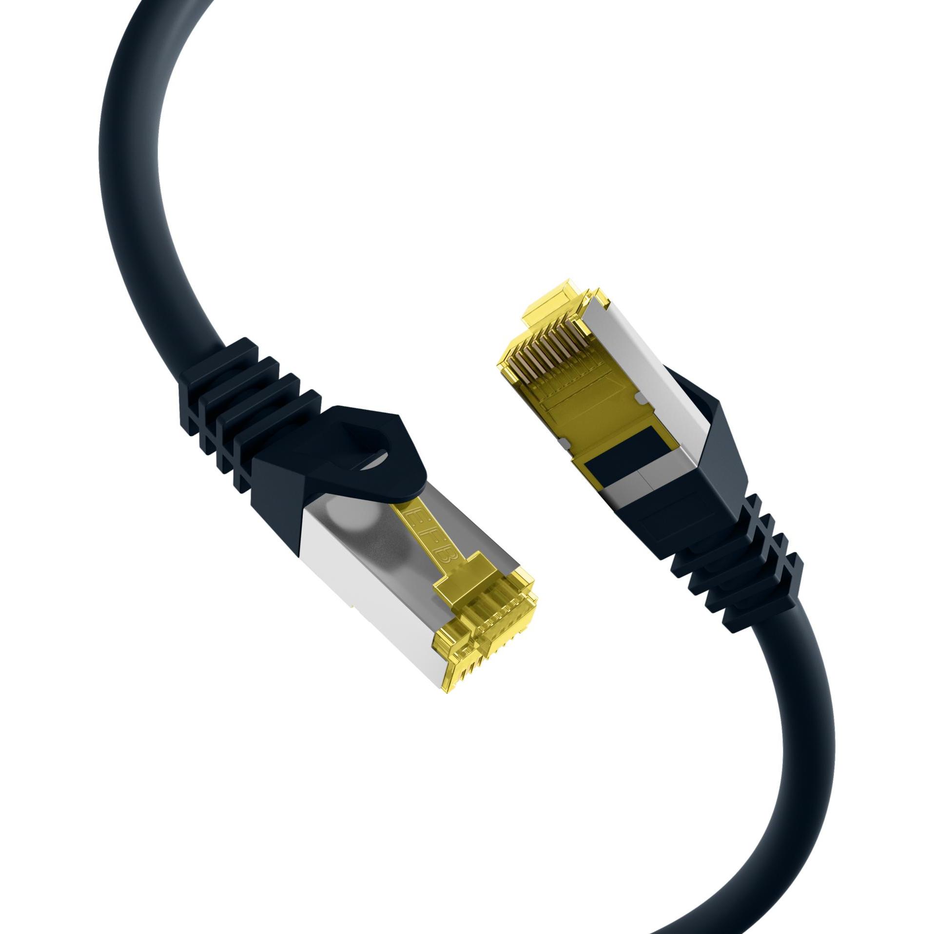 EFB Elektronik Cavo patch RJ45 S/FTP, Cat.6A, LSZH, Cat.7 cavo grezzo, 0,15 m, nero Il cavo patch RJ45 Cat.6A (S/FTP, CAT6a, 0.15 m), Cavo di rete