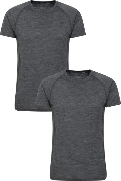 Actual product image Mountain Warehouse Mens Summit Merino Wool T-Shirt (Pack of 2) (S)
