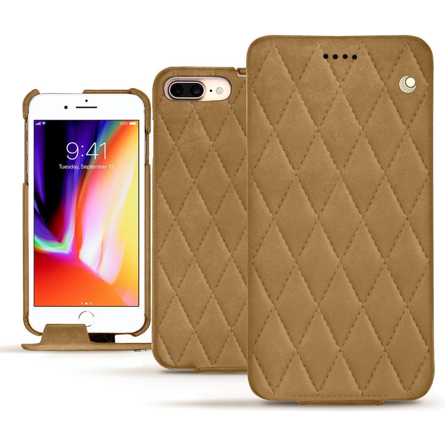 Thumbnail - Noreve Lederschutzhülle vertikal (Apple iPhone 8 Plus), Smartphone Hülle, Braun