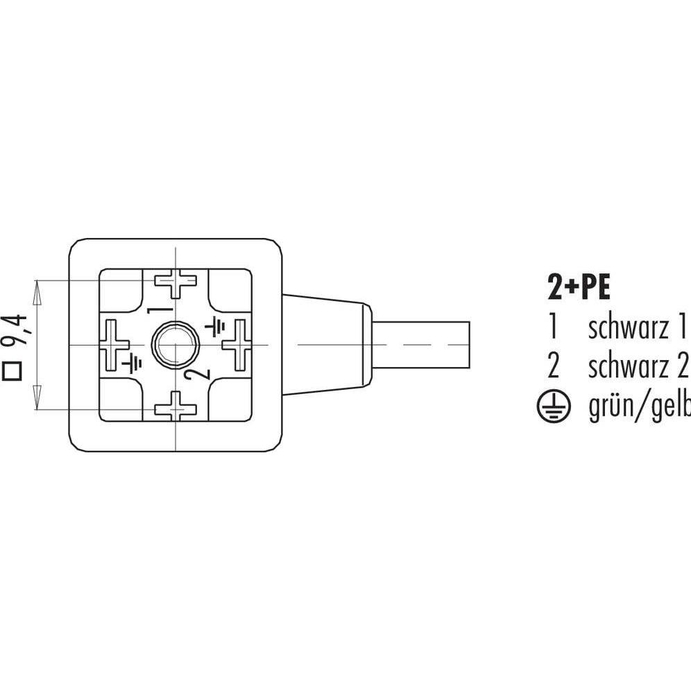 Thumbnail - Schubiger Magnetventilsteckose C beschaltet LED Schwarz 33 5937 300 520 Binder Inhalt: 1, Elektronikkabel + Stecker, Sch...