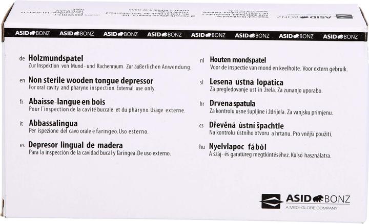 Actual product image Asid Bonz Wooden mouth spatula non-sterile, 100 pcs
