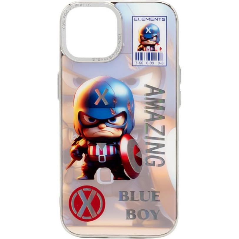 iLike iPhone 15 Custodia in silicone PC Blue Boy (Apple iPhone 15), Cover smartphone, Blu