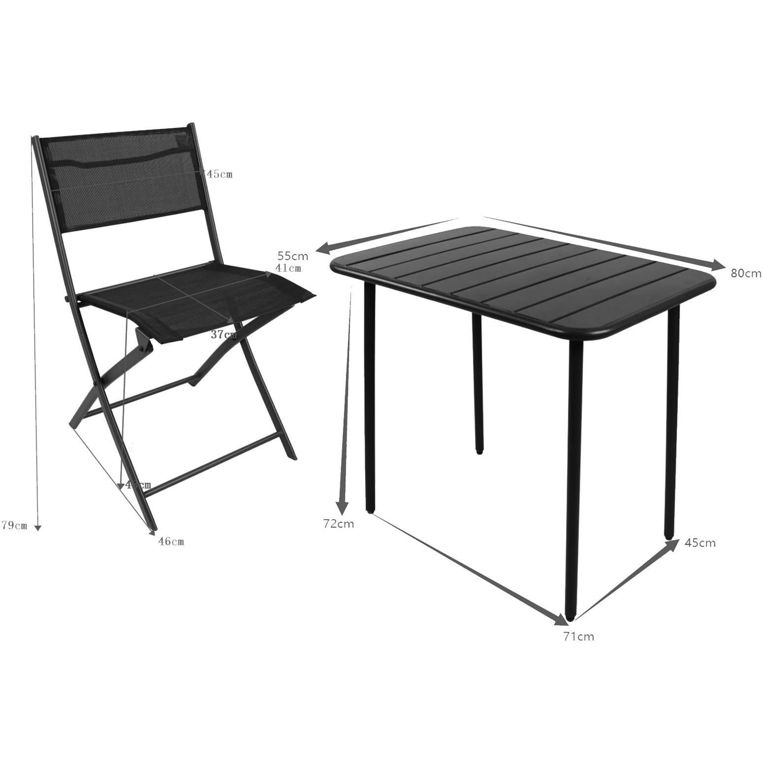 VCM, Gartentisch + Balkontisch, 3 tlg. Bistroset Balkonset Garten Sumila (80 cm)