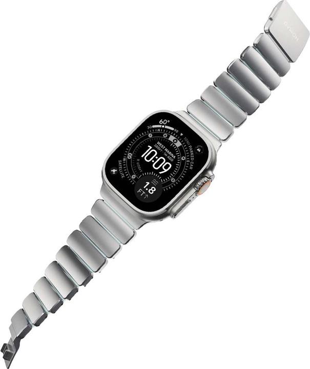 Actual product image Nomad Stratos Band Titanium Natural 49mm Icy Blue Glow (22 mm, FKM, Grade 4 Titanium, Titanium)