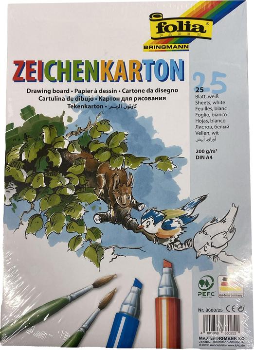 Actual product image Folia Drawing cardboard A4 25 sheets 200g white (25x)