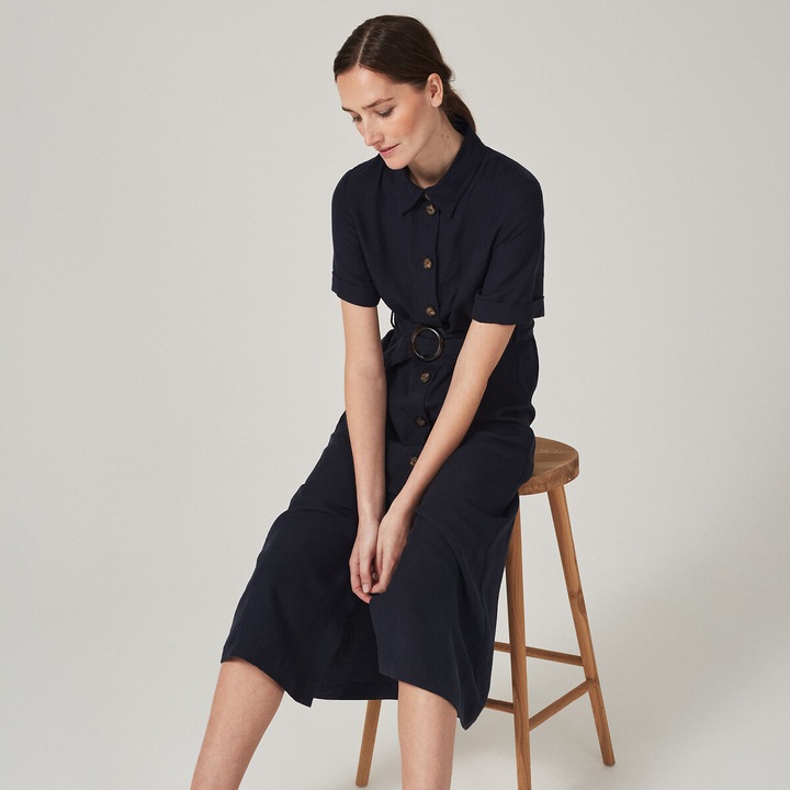 Produktbild La Redoute Collections Blusenkleid Signature OPHELIE aus Lyocell und Leinen (36)