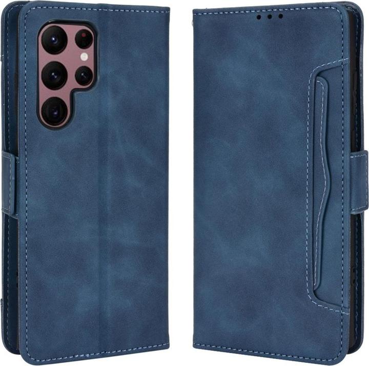 Produktbild Cover-Discount Galaxy S22 Ultra - Etui mit vielen Kartenfächer dunkelblau (Samsung Galaxy S22 Ultra)