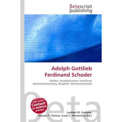 Adolph Gottlieb Ferdinand Schoder, Fachbücher